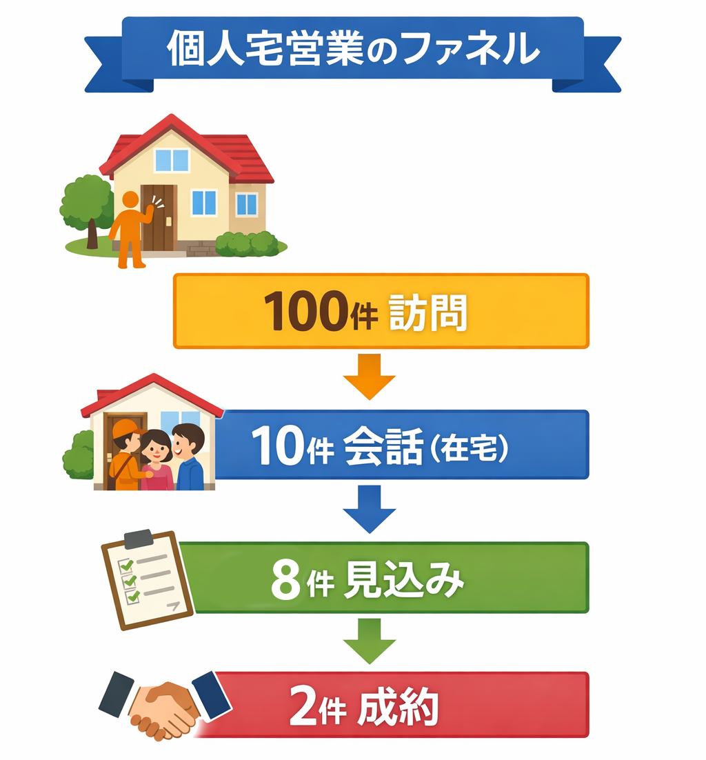 個人宅への飛び込み営業　成功率
