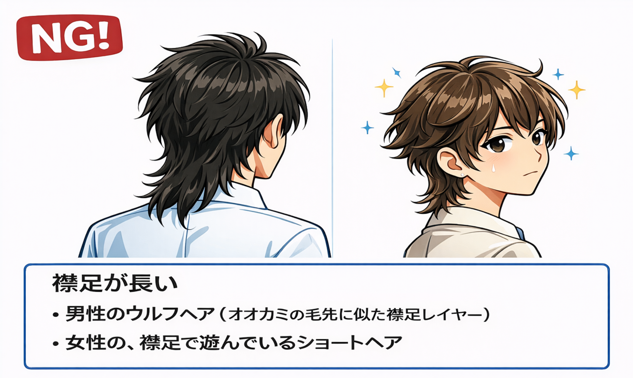 営業の髪型NG例3 襟足が長い