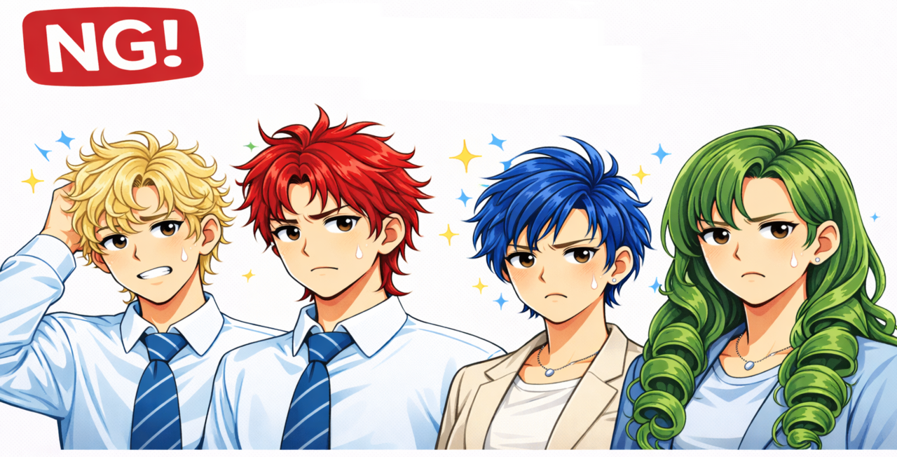 営業の髪型NG例5 派手な髪色