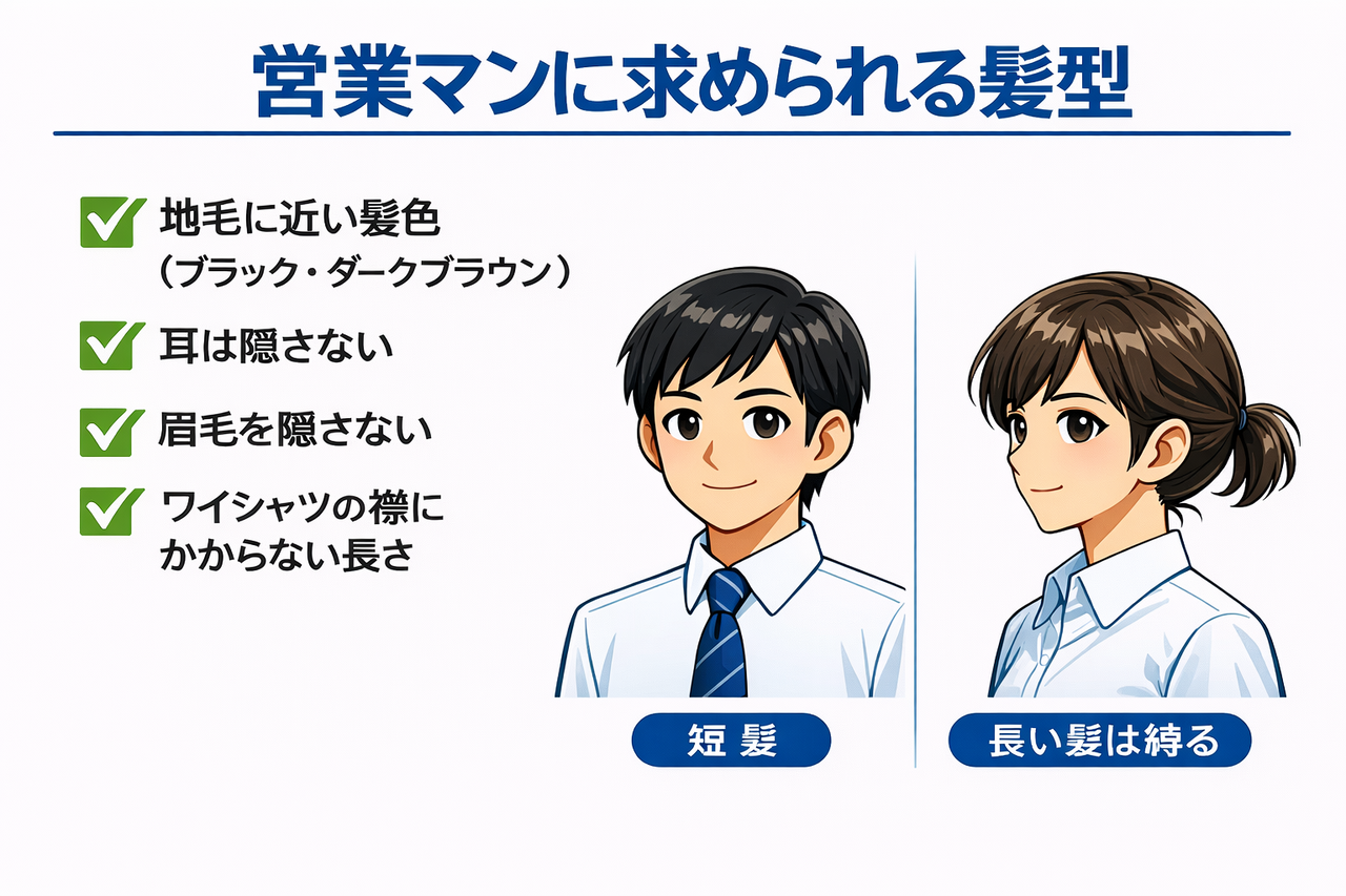 営業マンに求められる髪型　男女