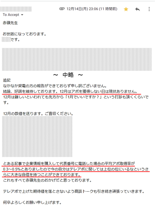 テレアポ電話営業成果報告IT営業