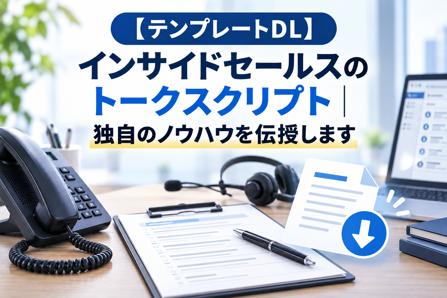 【テンプレートDL】インサイドセールスのトークスクリプト｜独自のノウハウを伝授します、のタイトル画像